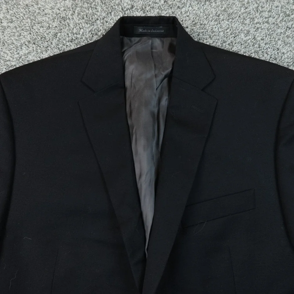 Ralph Lauren Blazer Mens 40R Black Wool Two Button Notch Lapel Sport Coat Jacket
